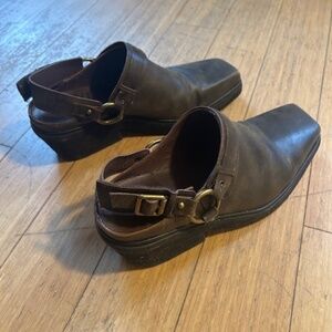 Jeffrey Campbell Brown Leather Mules